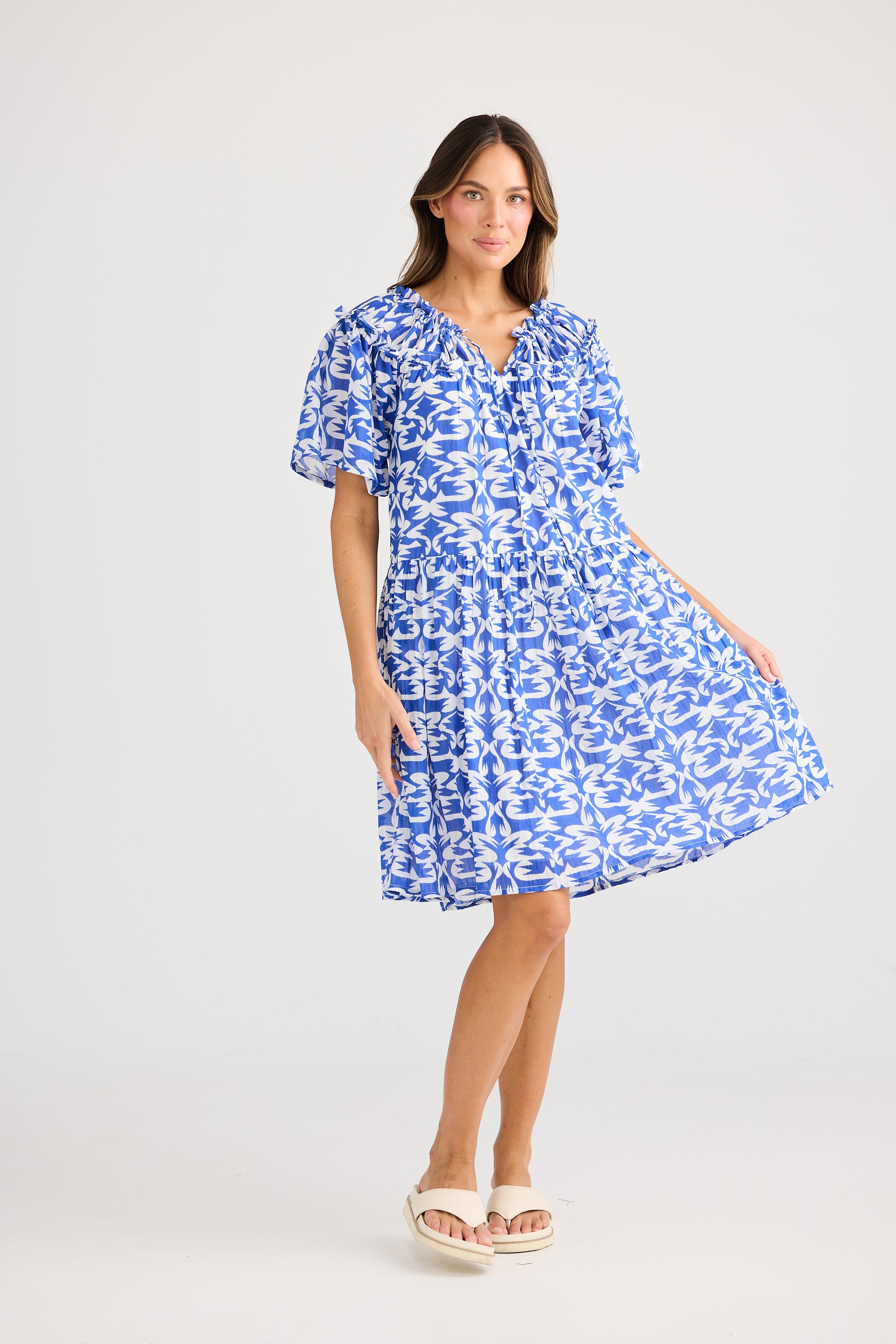 HOLIDAY Soleil Mini Dress TILE PRINT