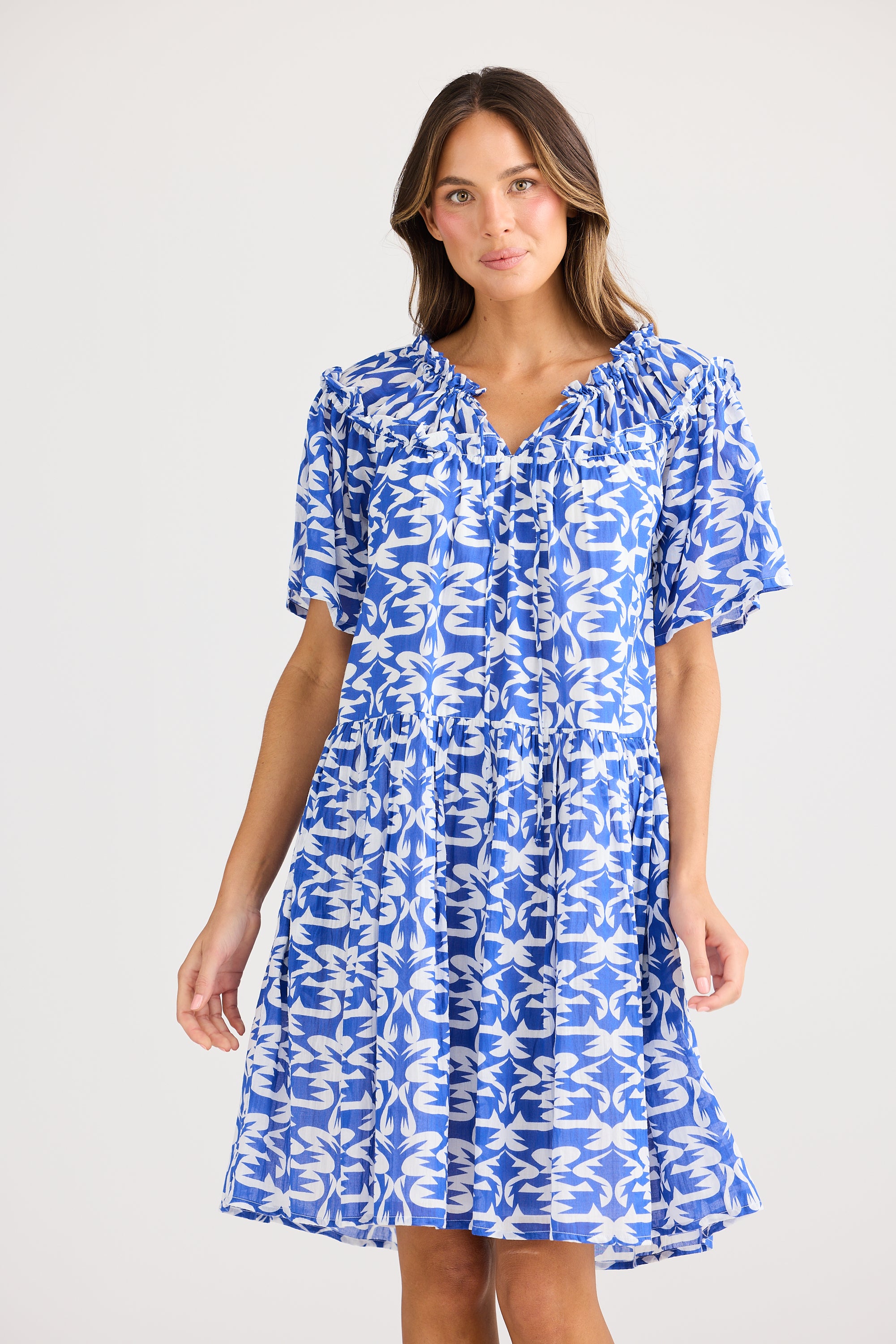 HOLIDAY Soleil Mini Dress TILE PRINT