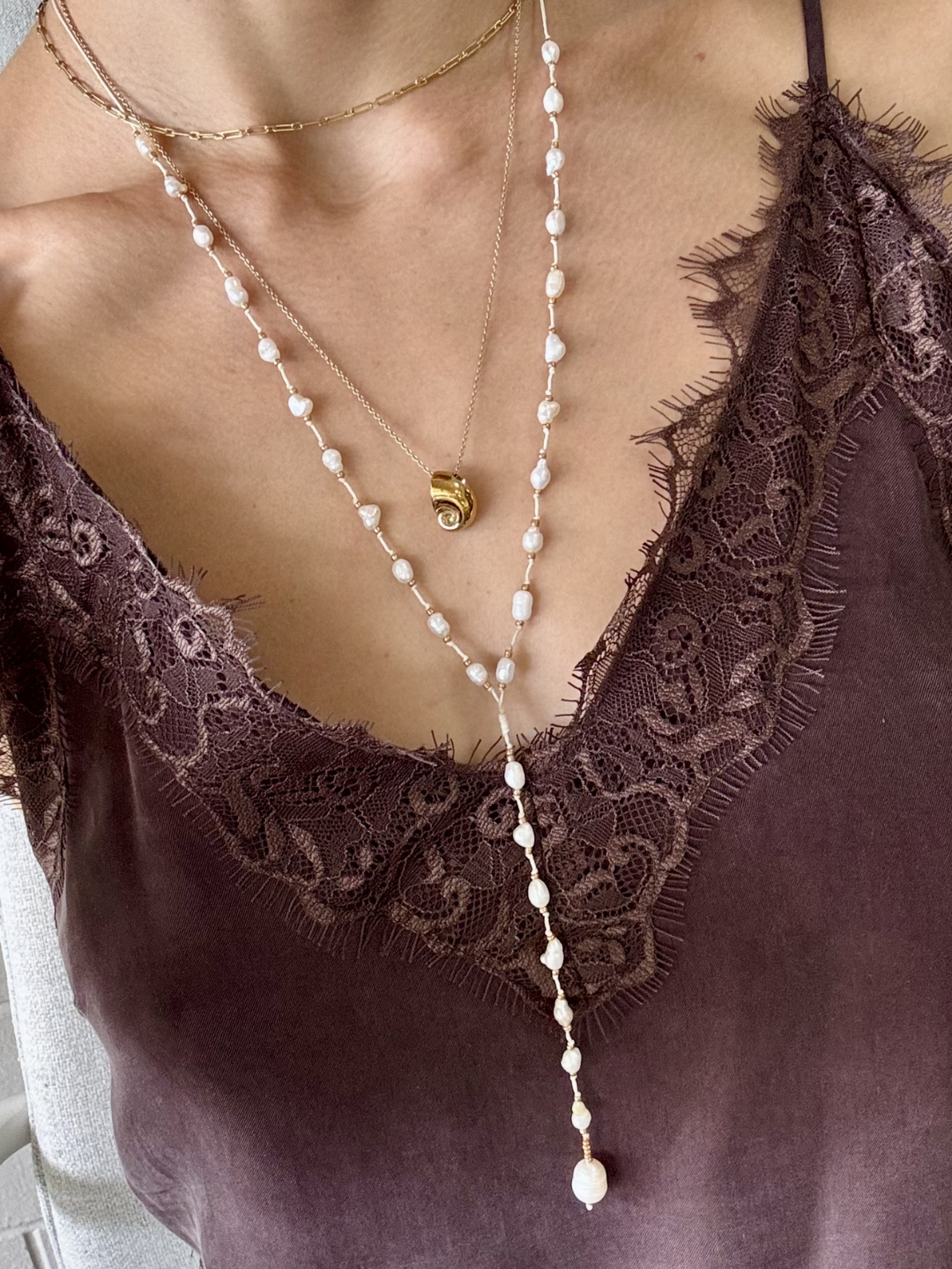 HEI TAI Pearl Necklace on slide closure