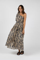 HUMIDITY Eden One Shoulder Dress NAVY