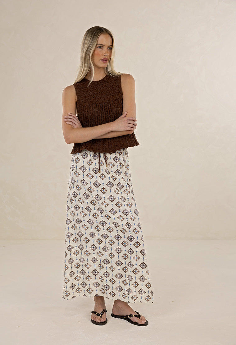 HUMIDITY Vintage Tales Skirt CREAM/CHOC