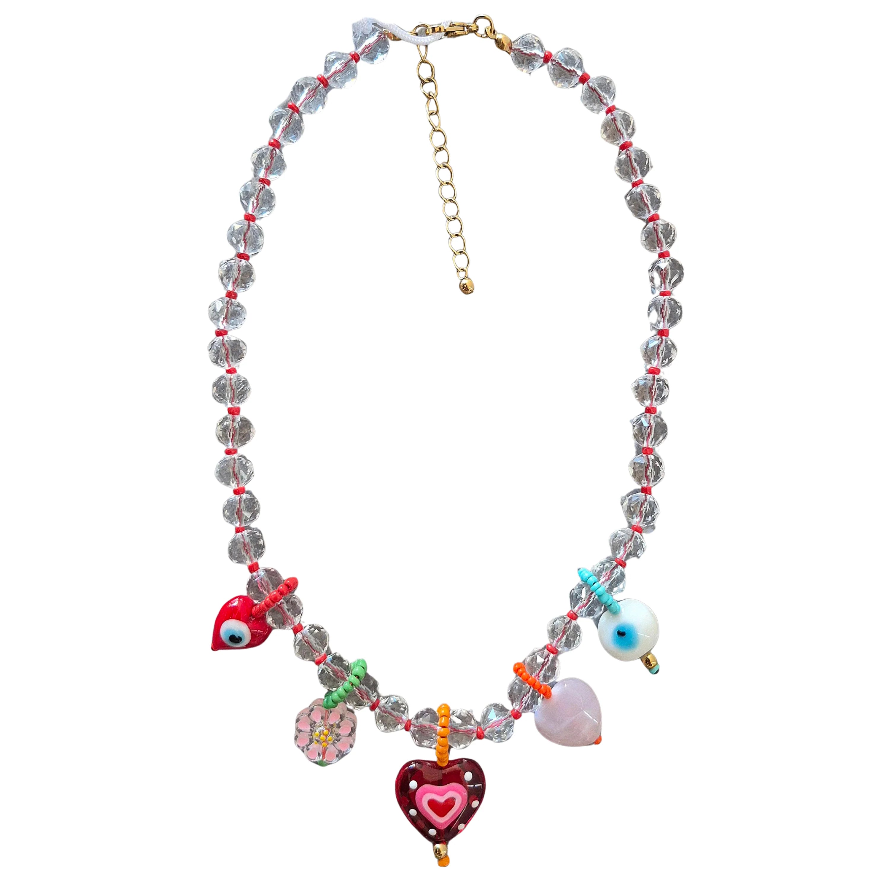 Multi Charm Necklace RED HEART