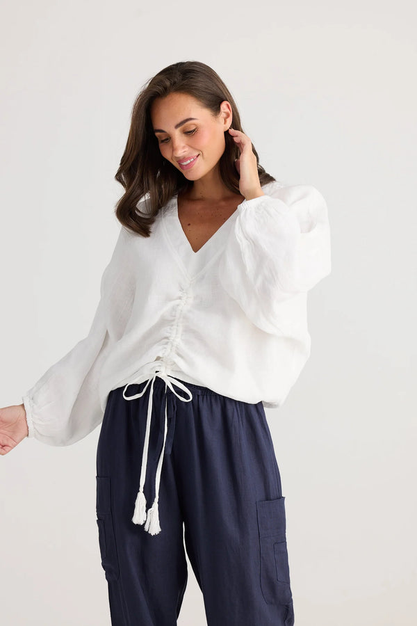 HOLIDAY Happy Hour Top WHITE GAUZE