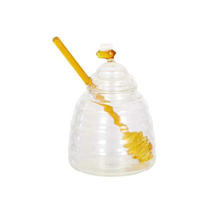 Hive Glass Honey Pot