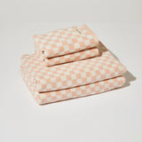 NUNU Bath + Hand Towel Set PINK CHECK