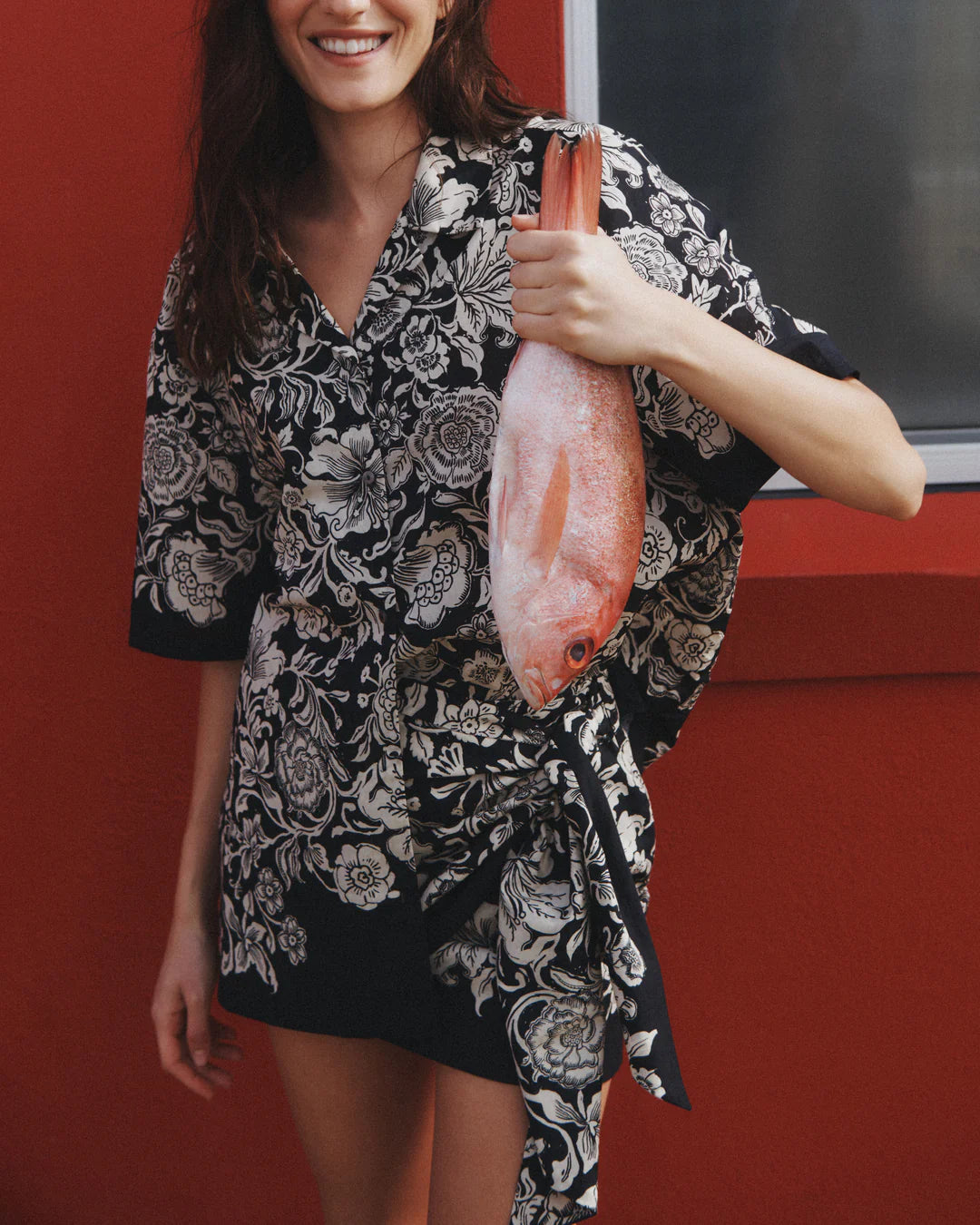 HANSEN & GRETAL Aluna Mini Skirt Noir Bloom