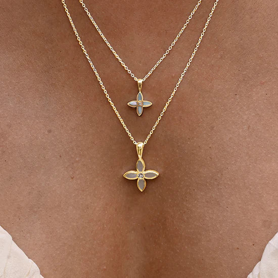 MURKANI Large Desert Flower Charm Necklace GOLD