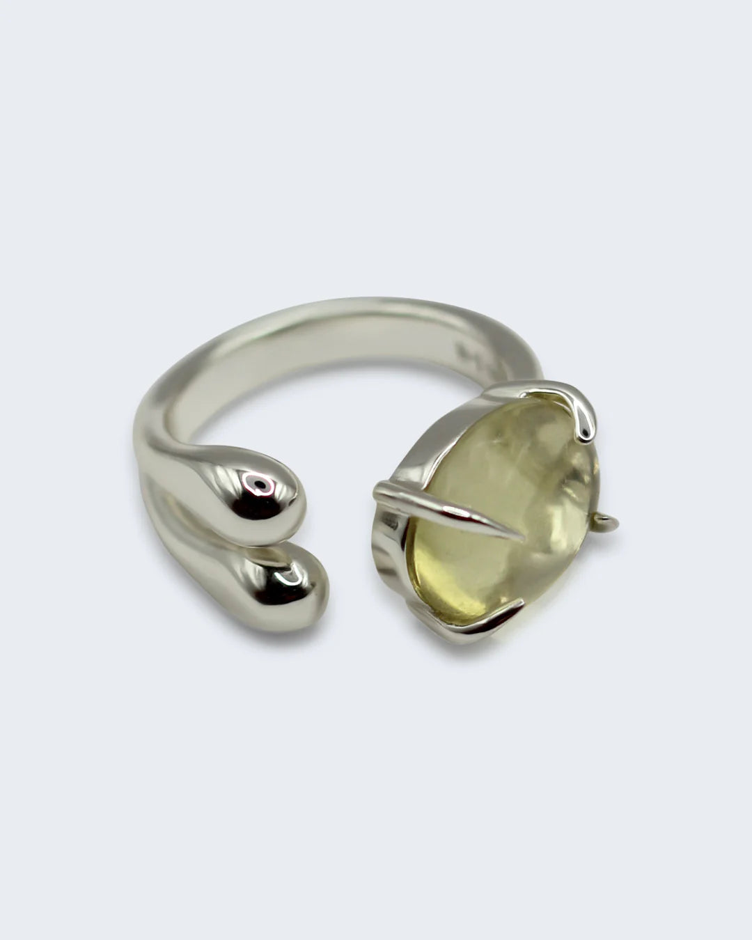 F+H Accord Gemstone Ring CZ Lemon Quartz SILVER