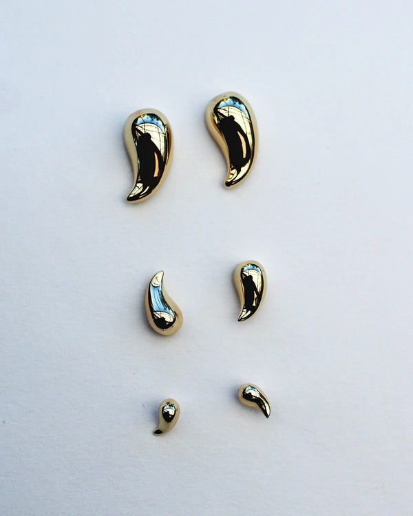 F+H Teardrop Stud 11mm Large GOLD