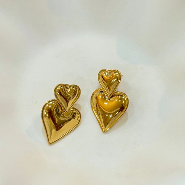 Heart Heart Earrings GOLD
