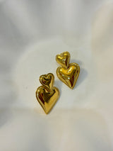 Heart Heart Earrings GOLD