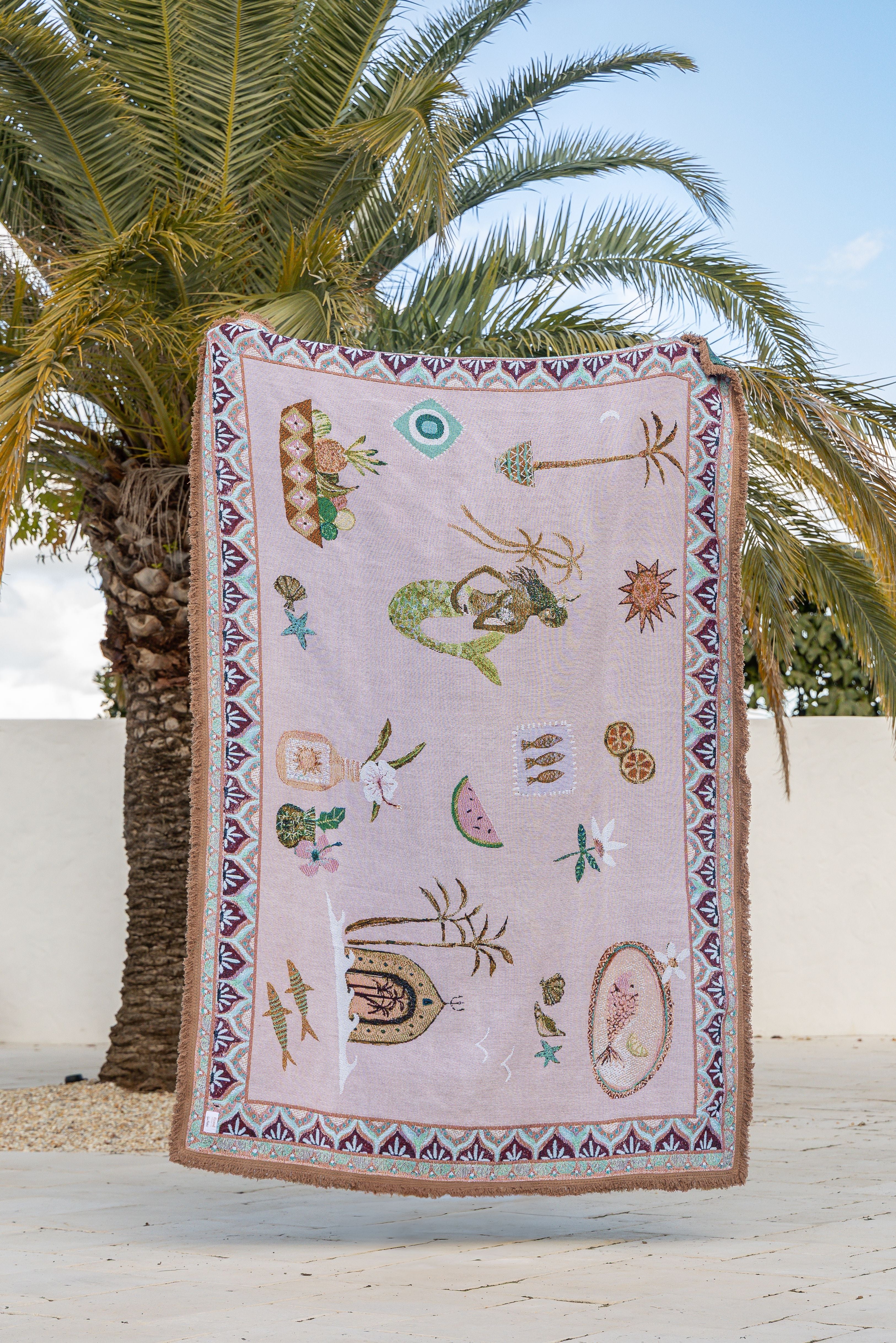GOOD THROW CO Art Throw Rug SEA SONG MERMAID