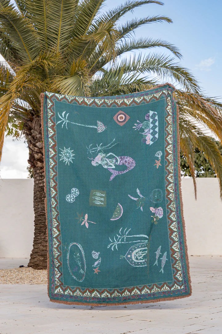 GOOD THROW CO Art Throw Rug SEA SONG MERMAID
