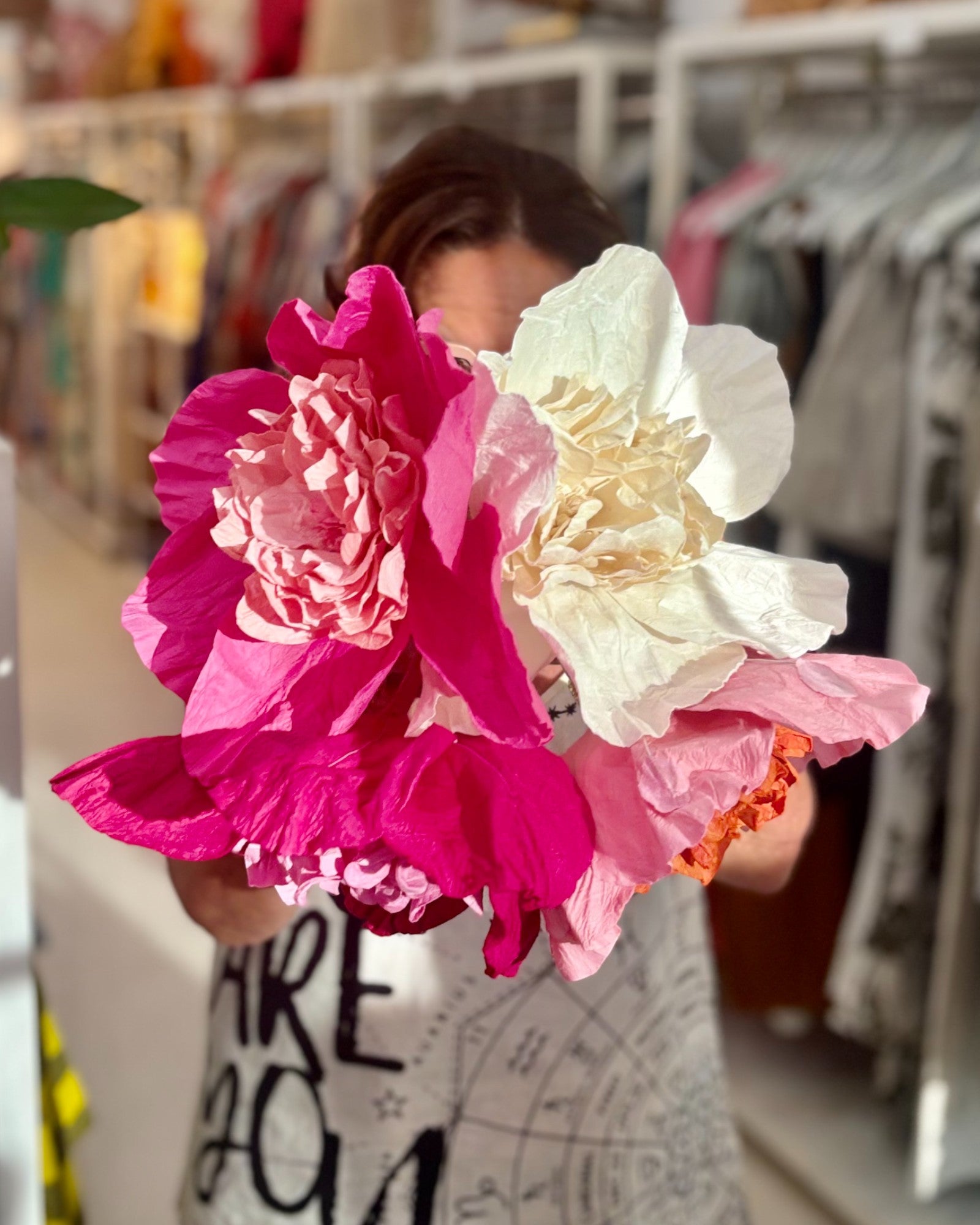 CAMELIA Paper Flower Small HOT PINK