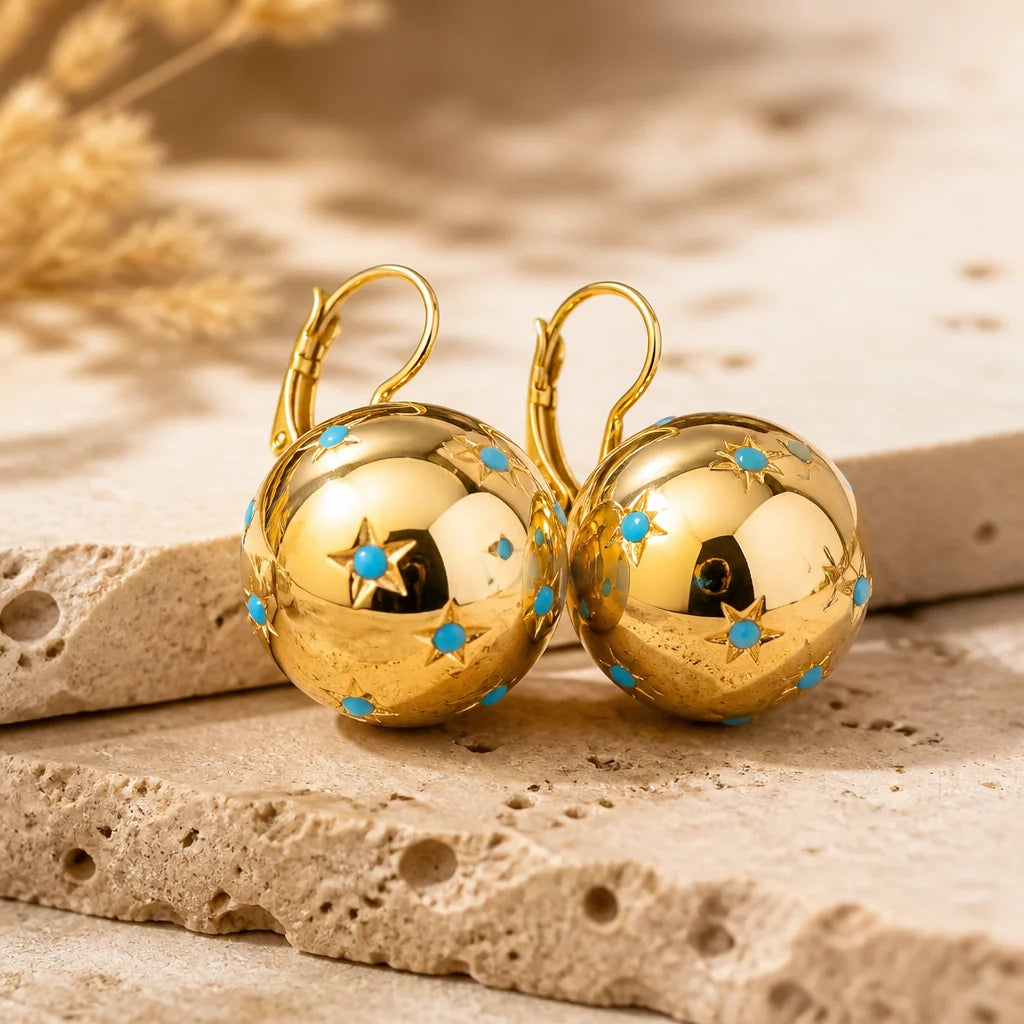 GAS BIJOUX Comete Earrings Turquoise