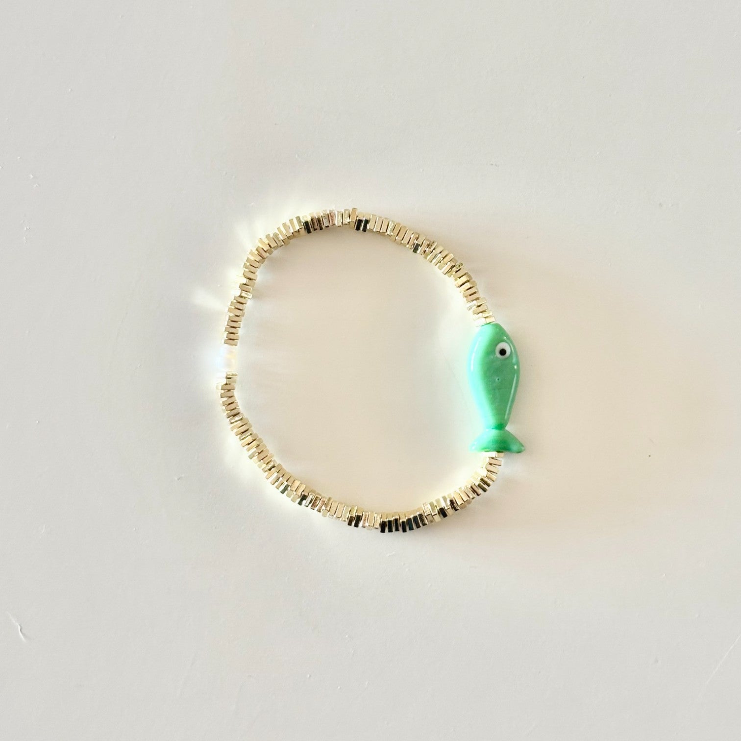 HEI TAI Gold Bracelet GREEN FISH