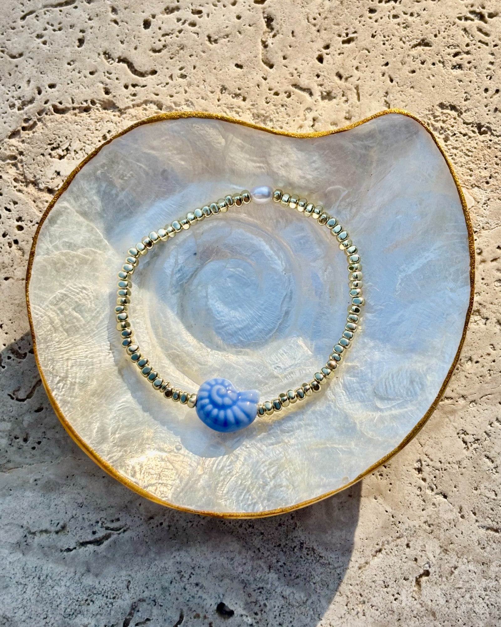HEI TAI Capiz Trinket Dish NAUTILUS