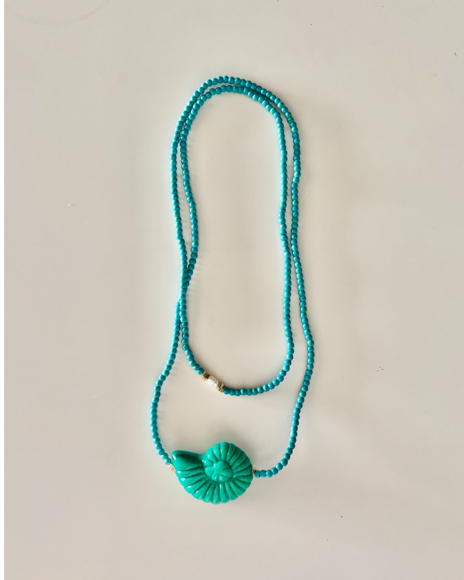HEI TAI Milos Shell Necklace GREEN/AQUA