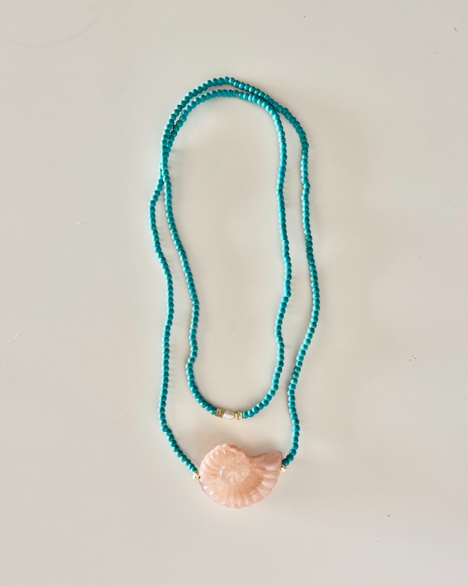 HEI TAI Milos Shell Necklace SHELL PINK/AQUA