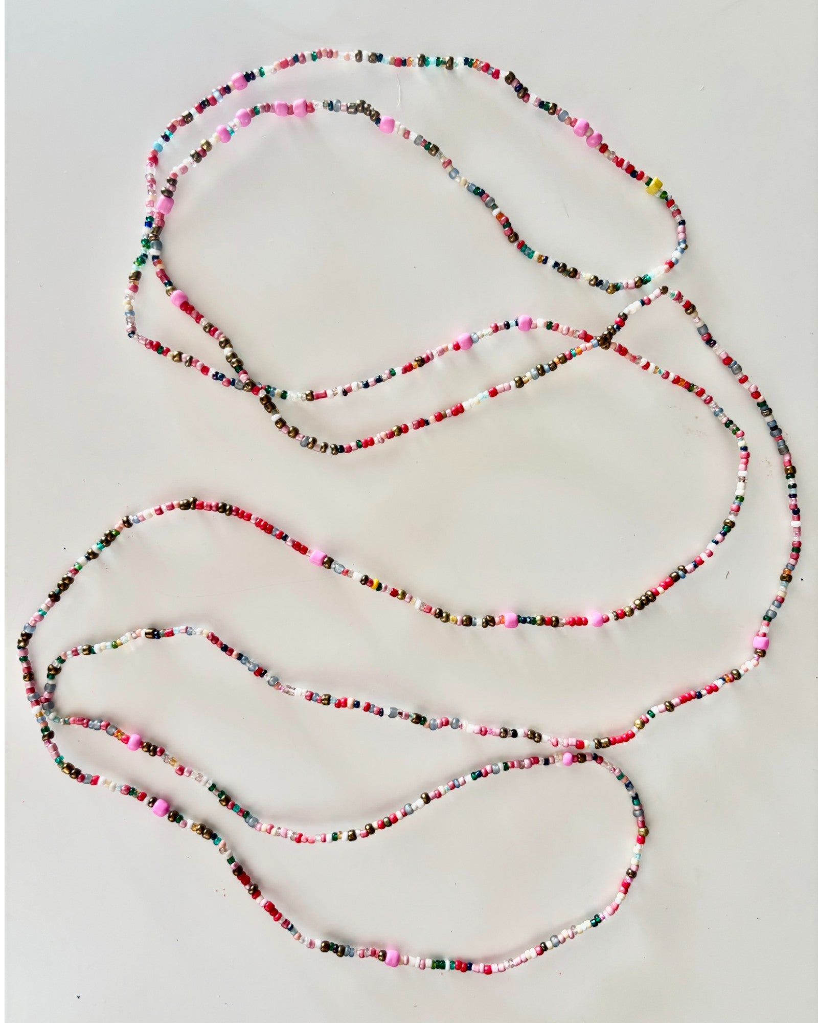 HEI TAI Long Love Bead Necklace PINKS