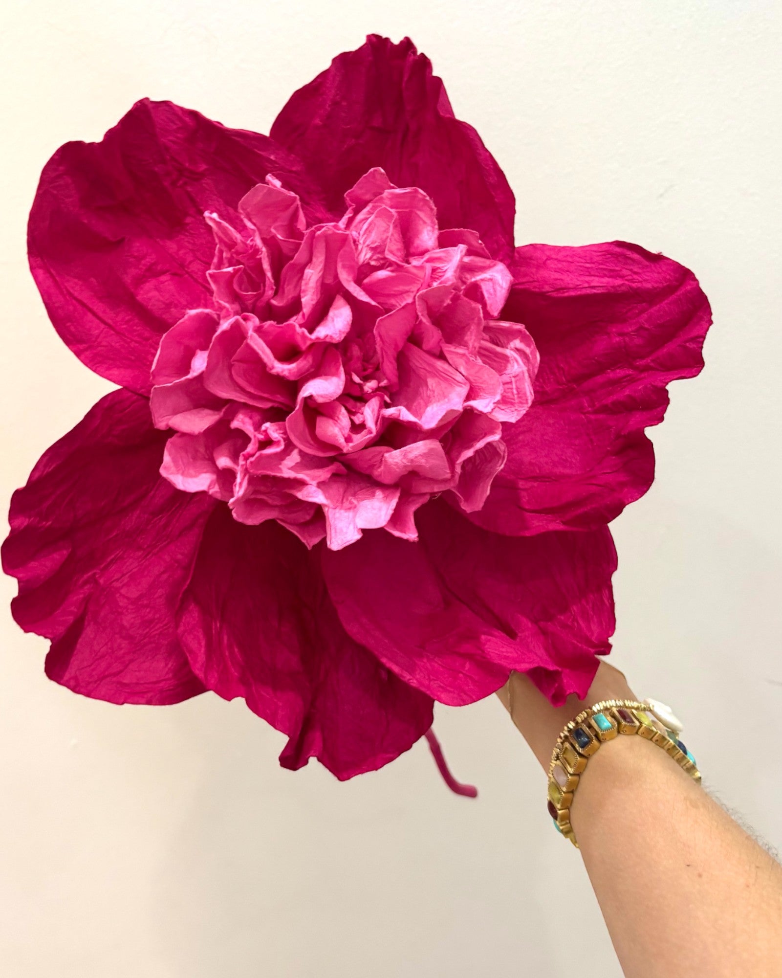 CAMELIA Paper Flower Small HOT PINK