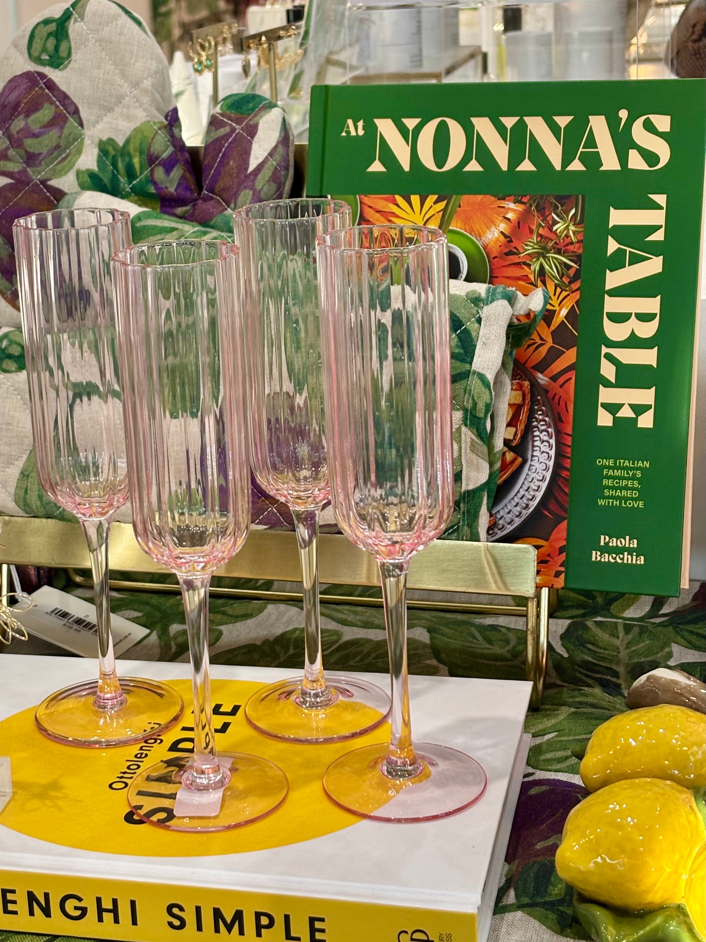 Ripple Champagne Flutes Set 4 PINK