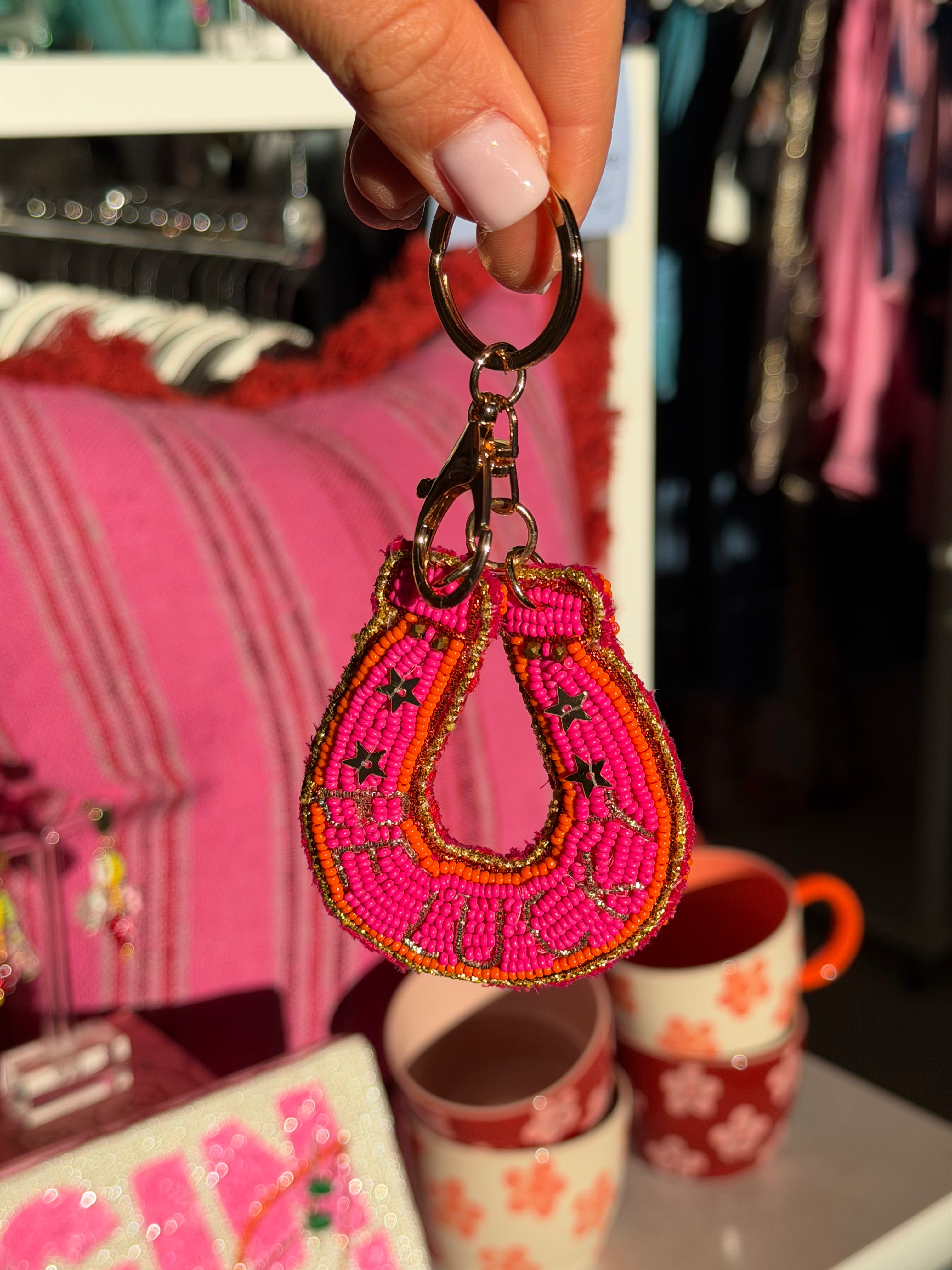 Beaded Keychain Horseshoe