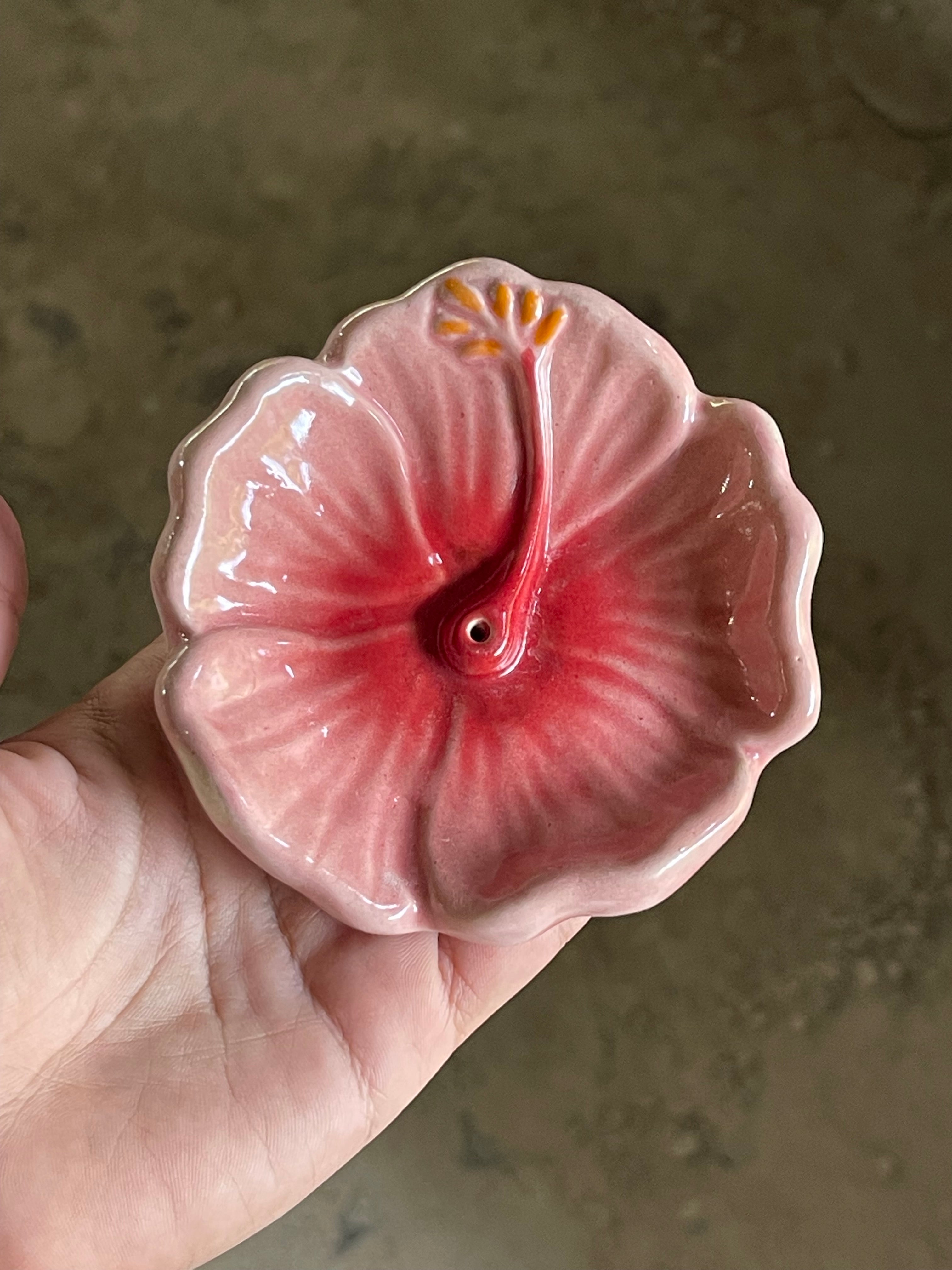 IN TIME Hibiscus Incense Holder SUNSET PINK