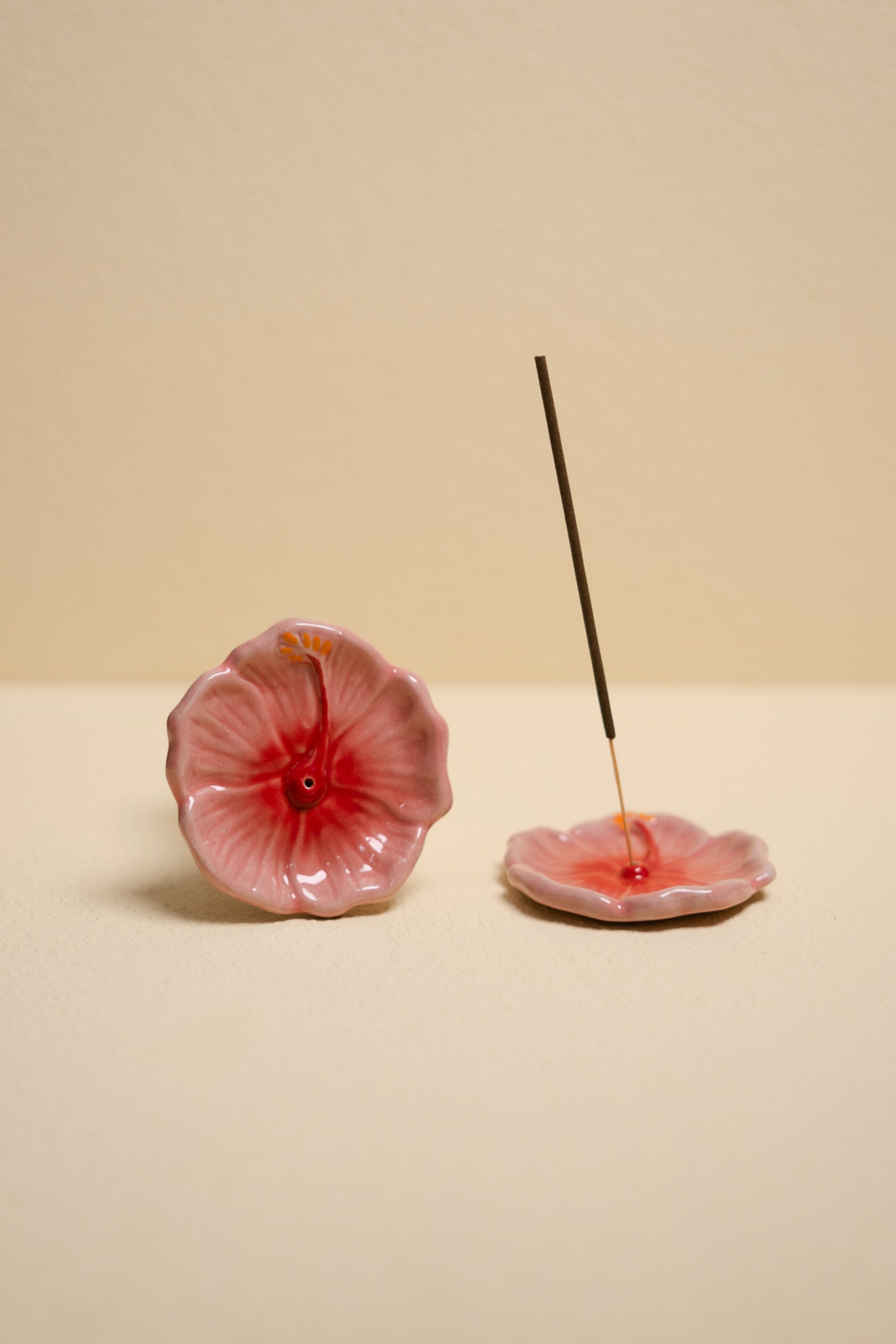 IN TIME Hibiscus Incense Holder SUNSET PINK