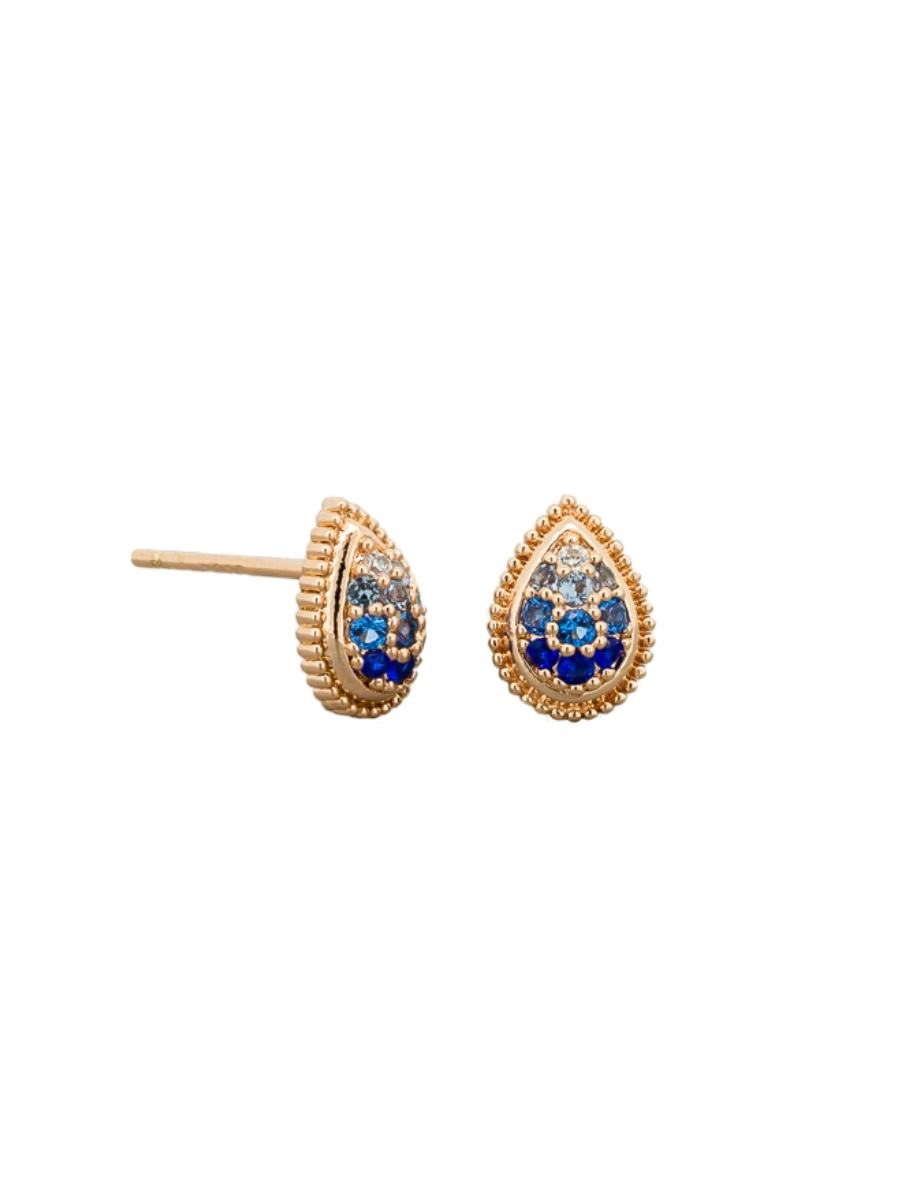 TT24 Ombre Crystal Teardrop Earring BLUE
