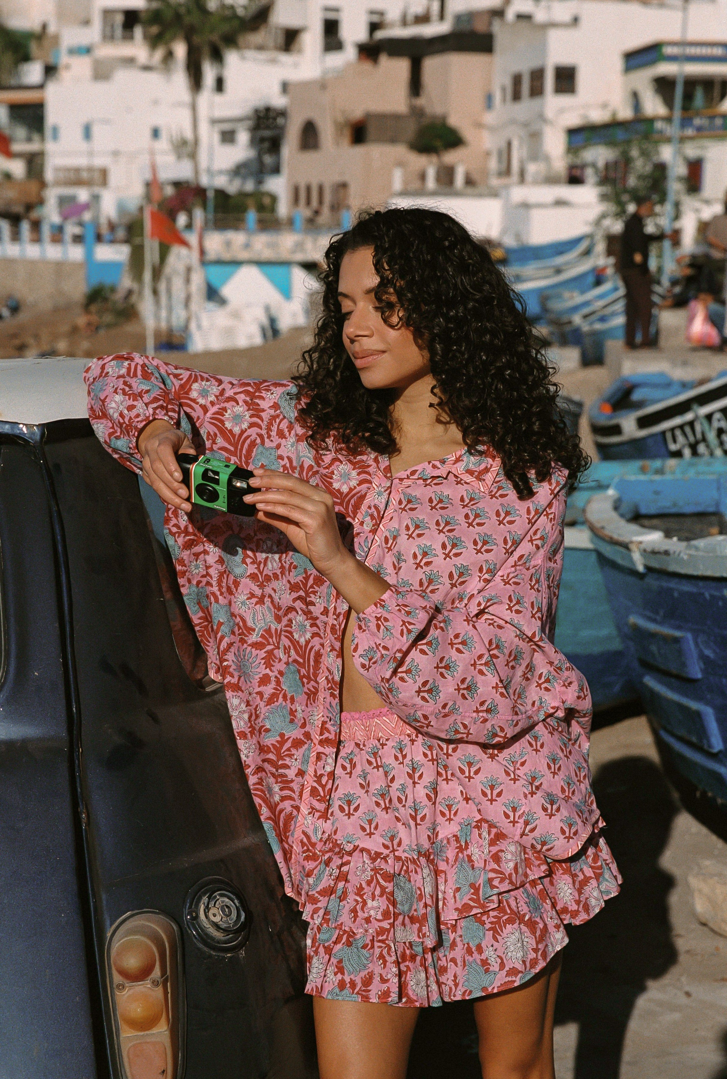 KINGA CSILLA Kamala Block Print Chalm Shirt