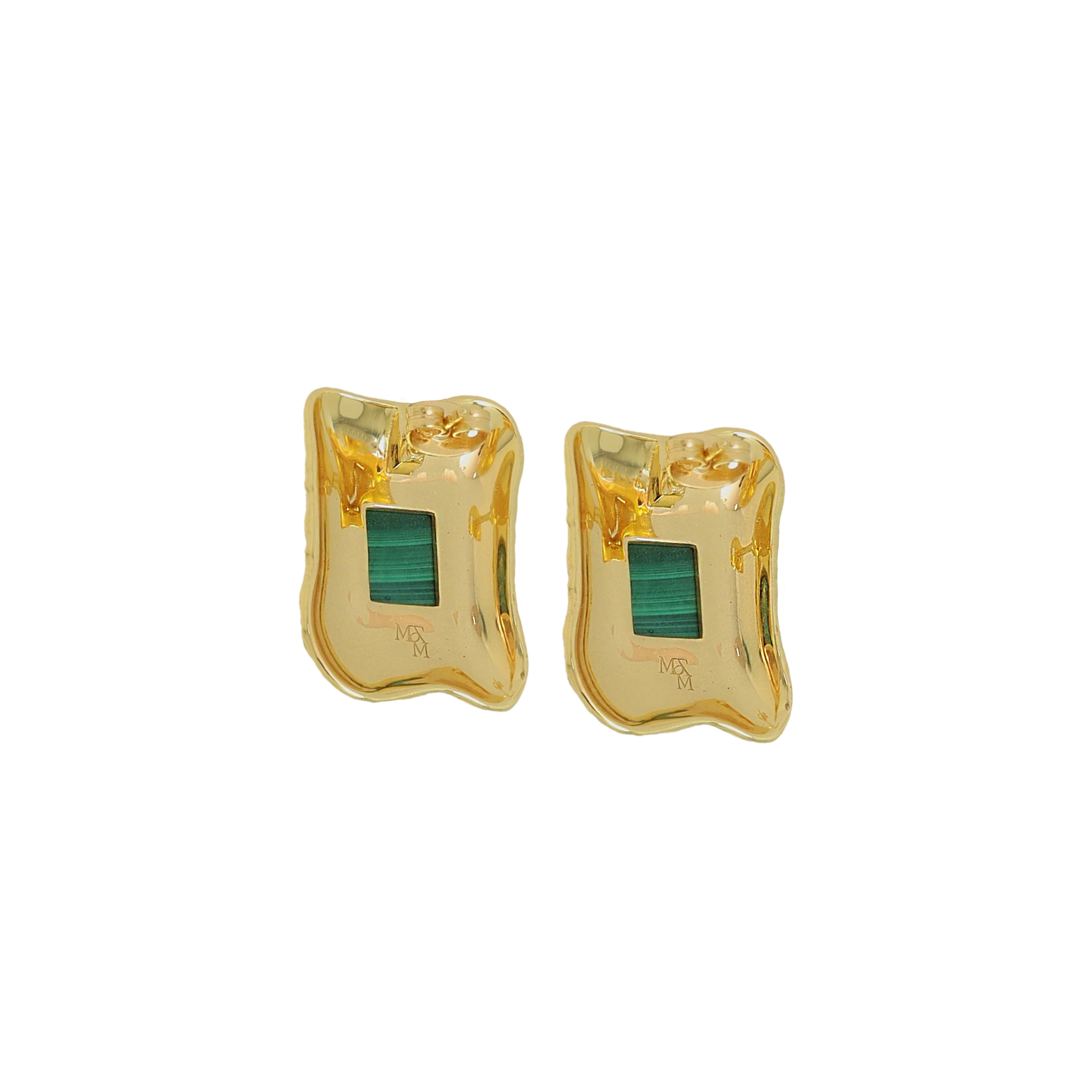 MOUNTAIN & MOON Kauri Earrings GOLD MALACHITE
