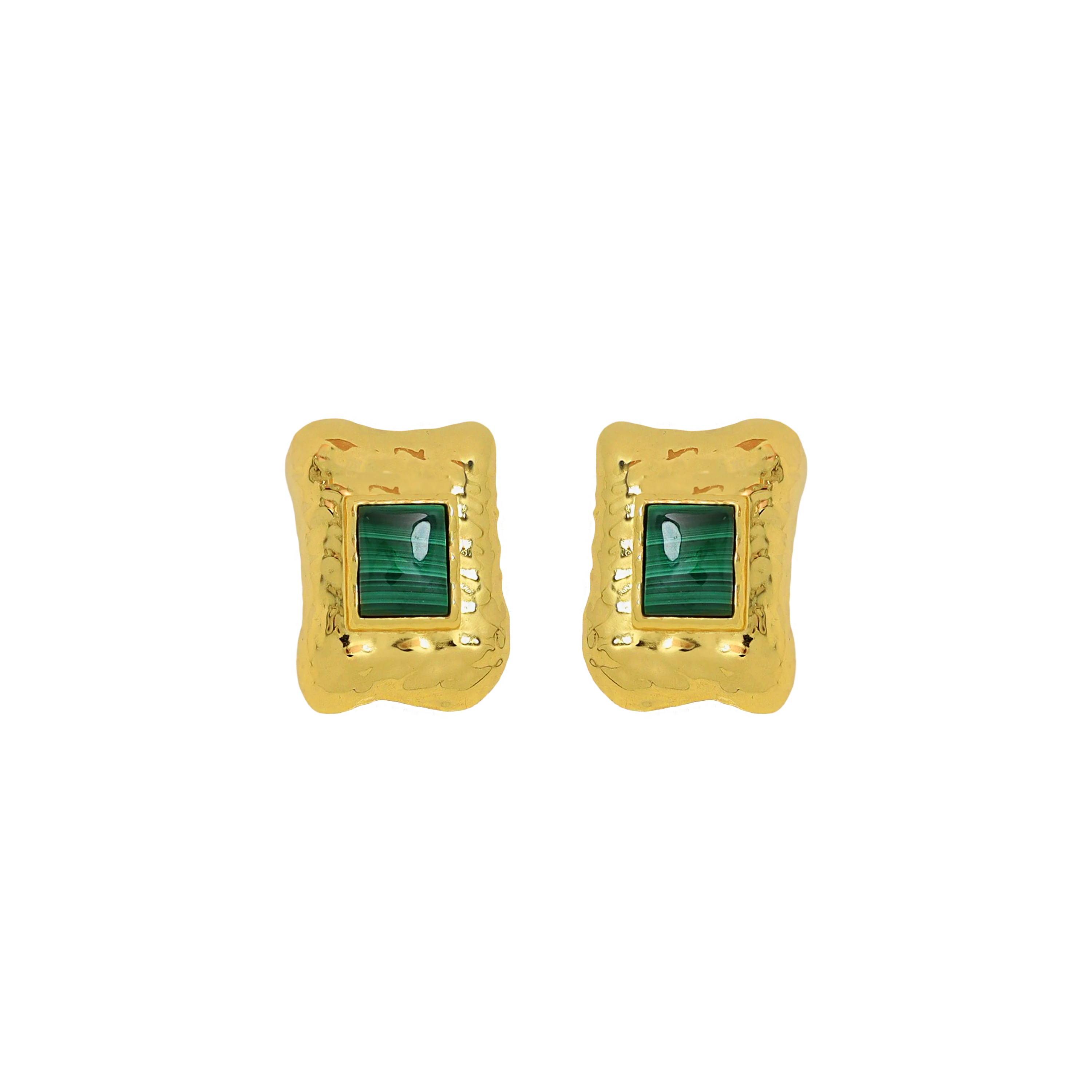 MOUNTAIN & MOON Kauri Earrings GOLD MALACHITE