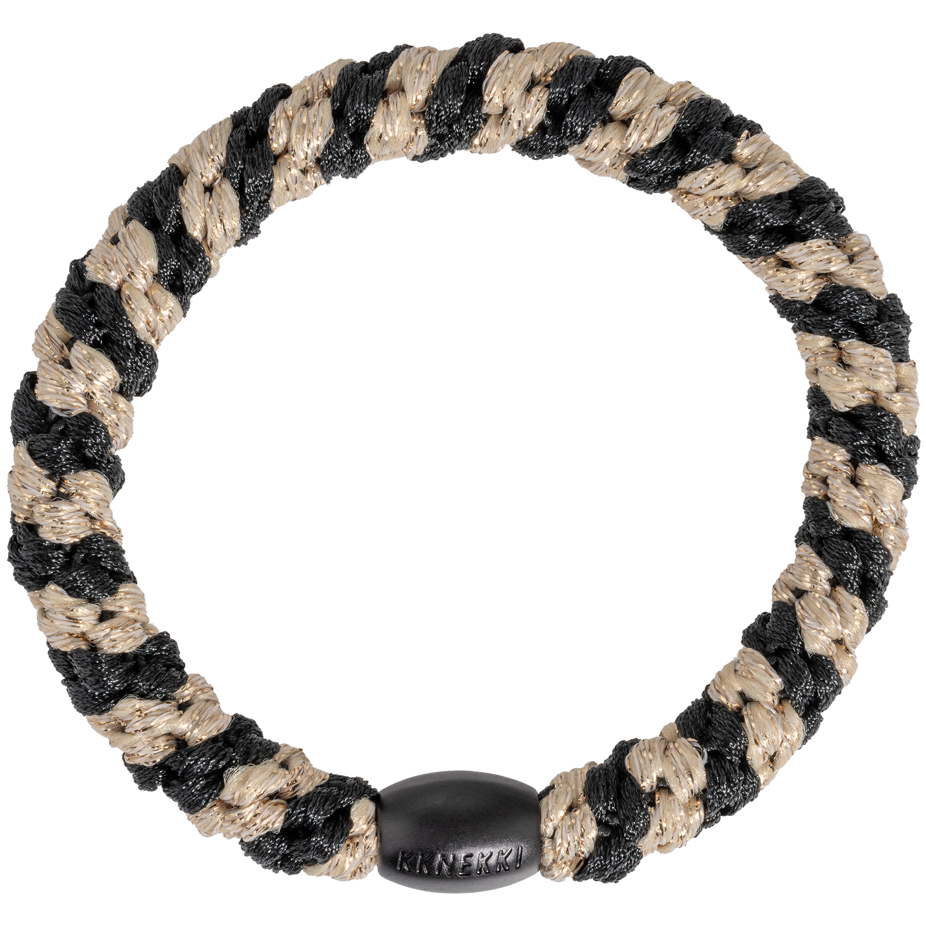 KKNEKKI Original Hair Tie BLACK/BEIGE GLITTER