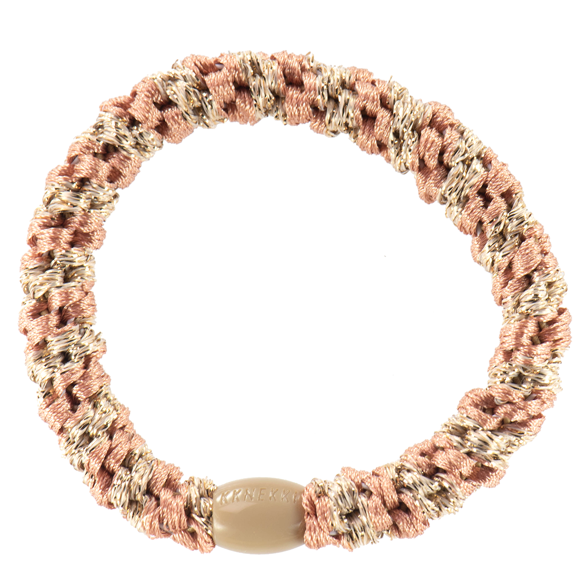 KKNEKKI Original Hair Tie PEACH/CORAL/BEIGE GLITTER