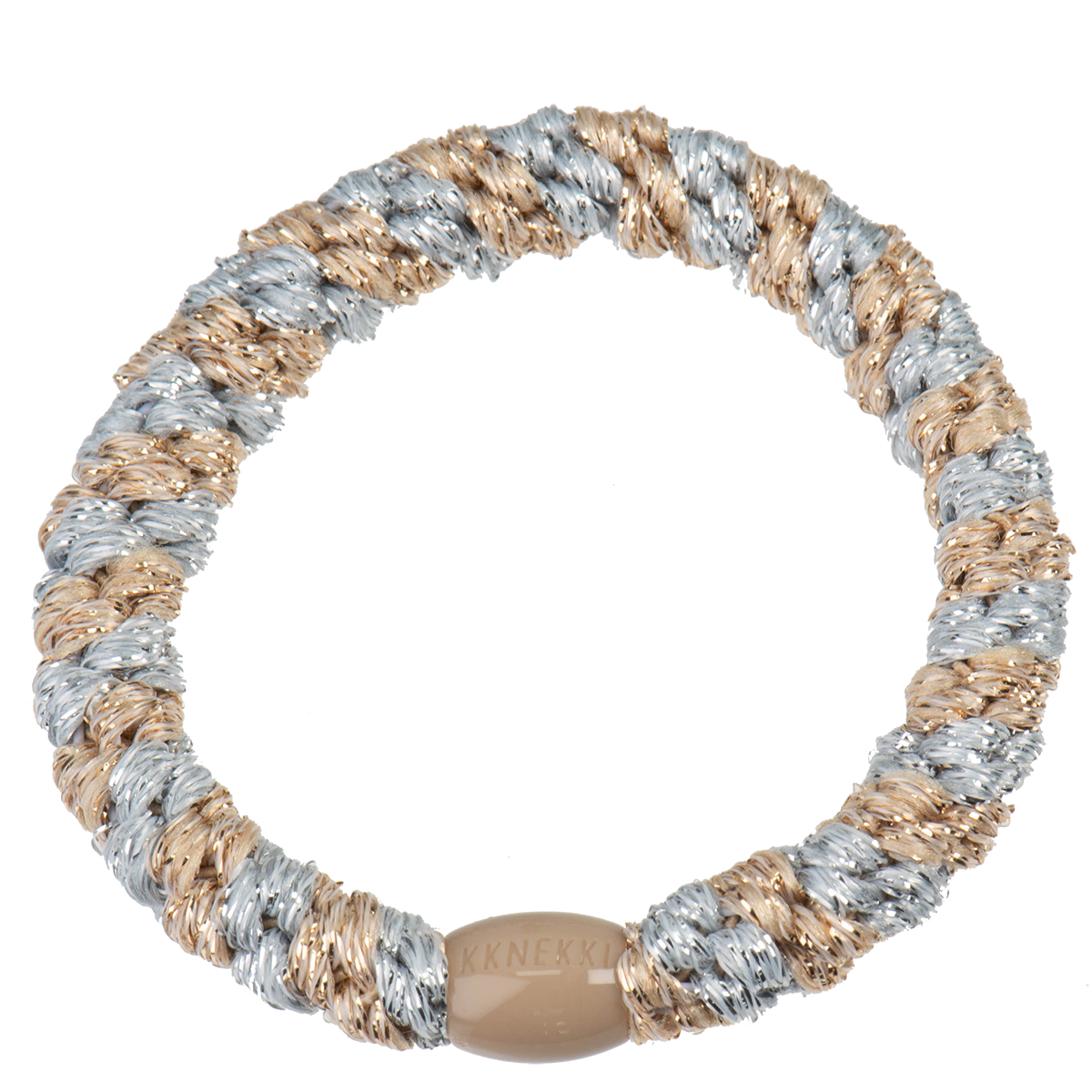 KKNEKKI Original Hair Tie SILVER/BEIGE GLITTER