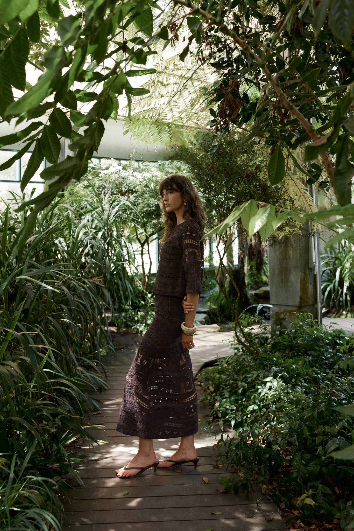 FATE & BECKER Gaia Lace Top CHOCOLATE
