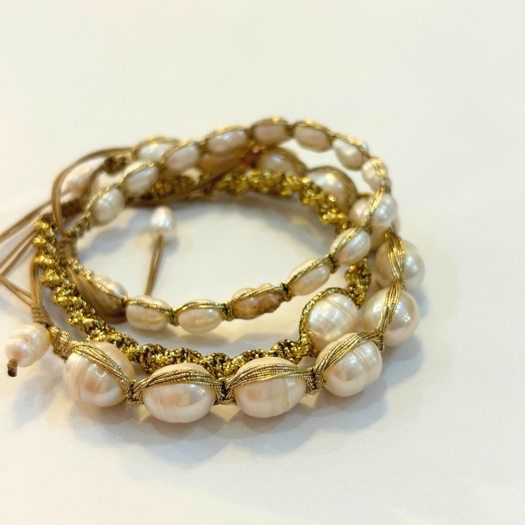 TOURISTE Lucy Gold Bracelet Solo Pearl