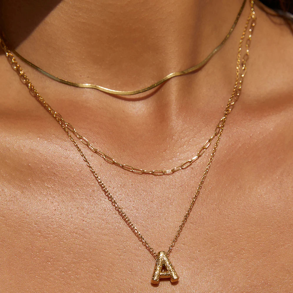 Arms of Eve Statement Letter Necklace GOLD