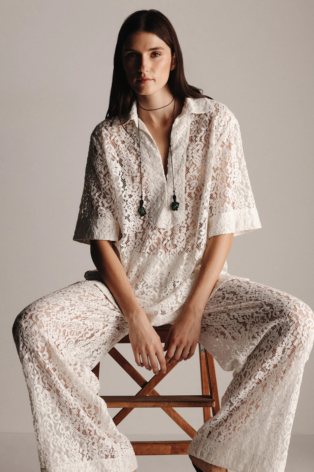 HANSEN & GRETAL Marlow Lace Top IVORY