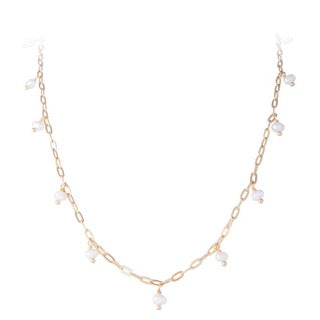 FAIRLEY Pearl Pom Link Necklace