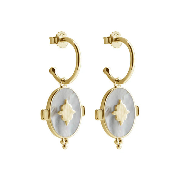 MURKANI Oval Mother of Pearl Earrings GOLD