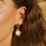 Arms of Eve Florentine Pearl Earrings GOLD