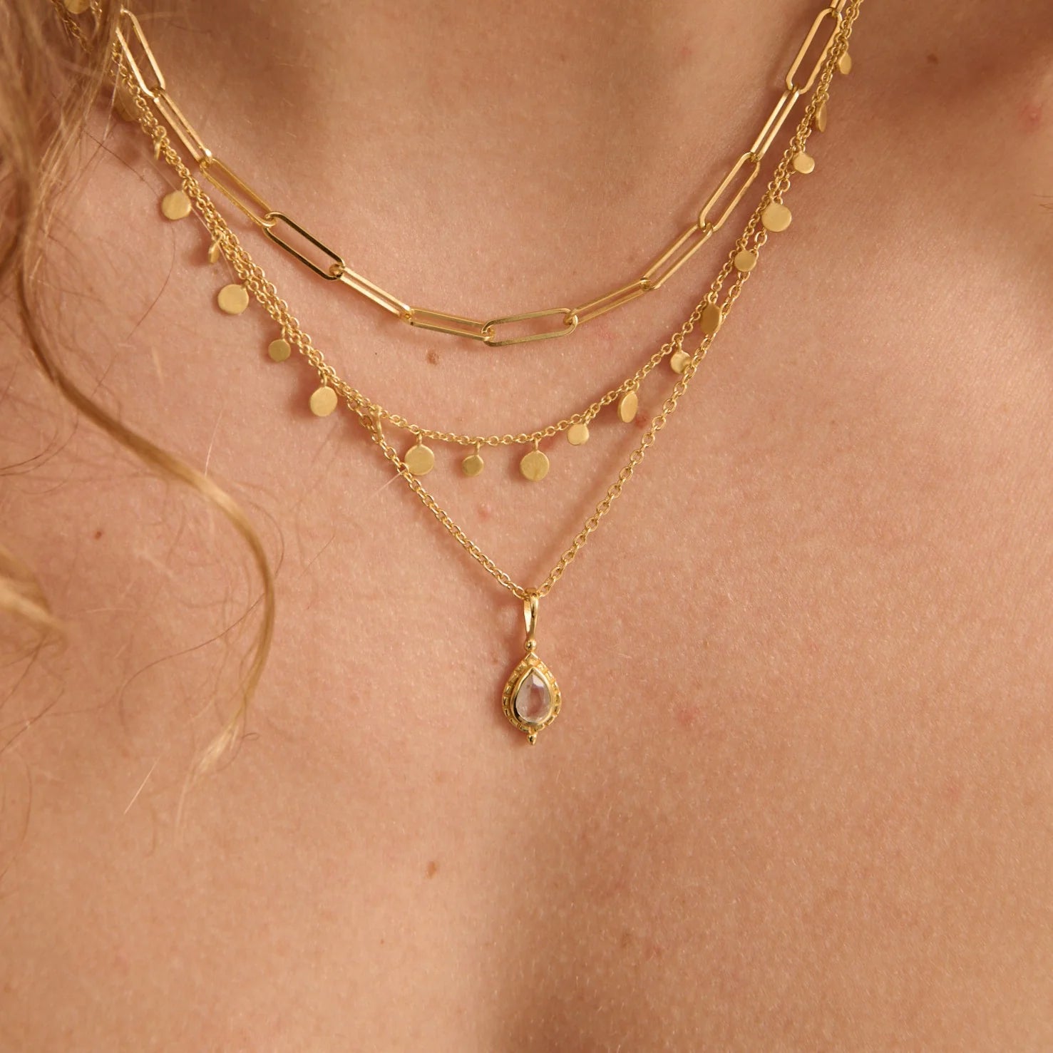 MURKANI Birthstone Layer Chain Necklace GOLD