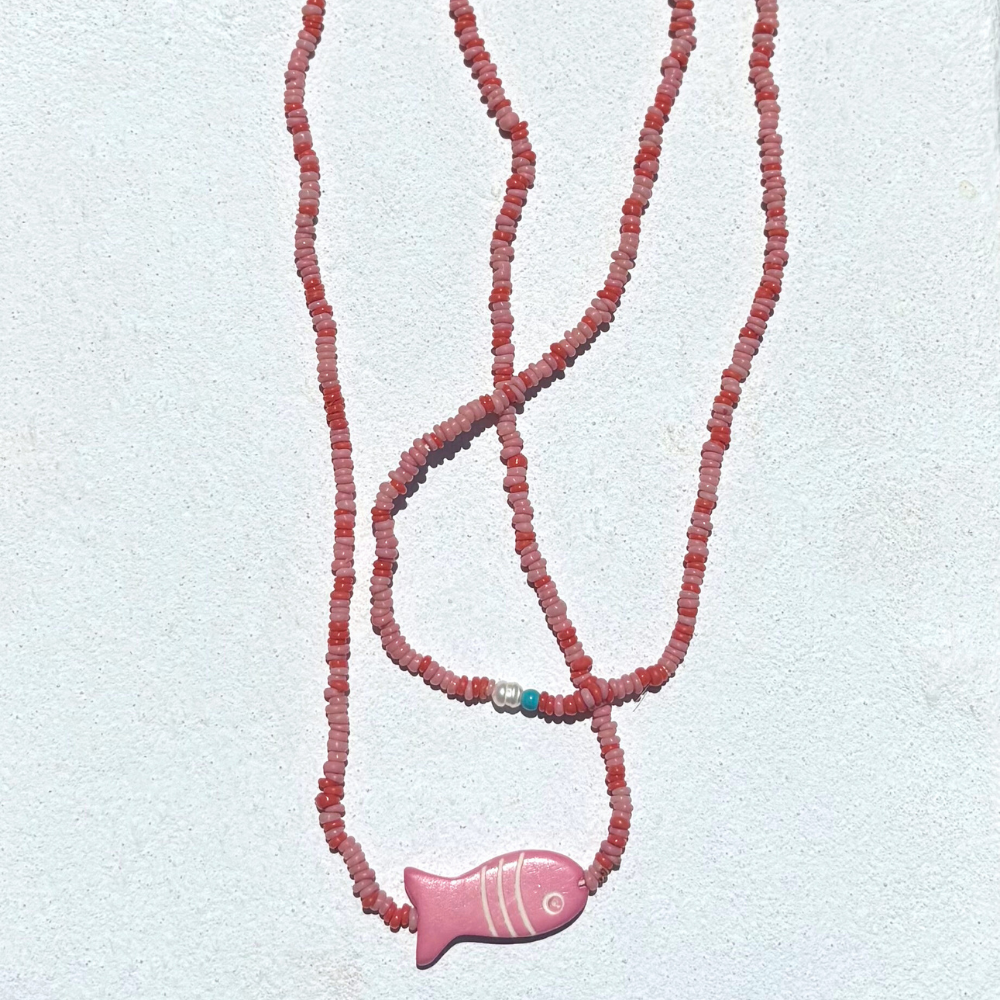 HEI TAI Marisole Fish Necklace LIGHT PINK/MIXED PINK
