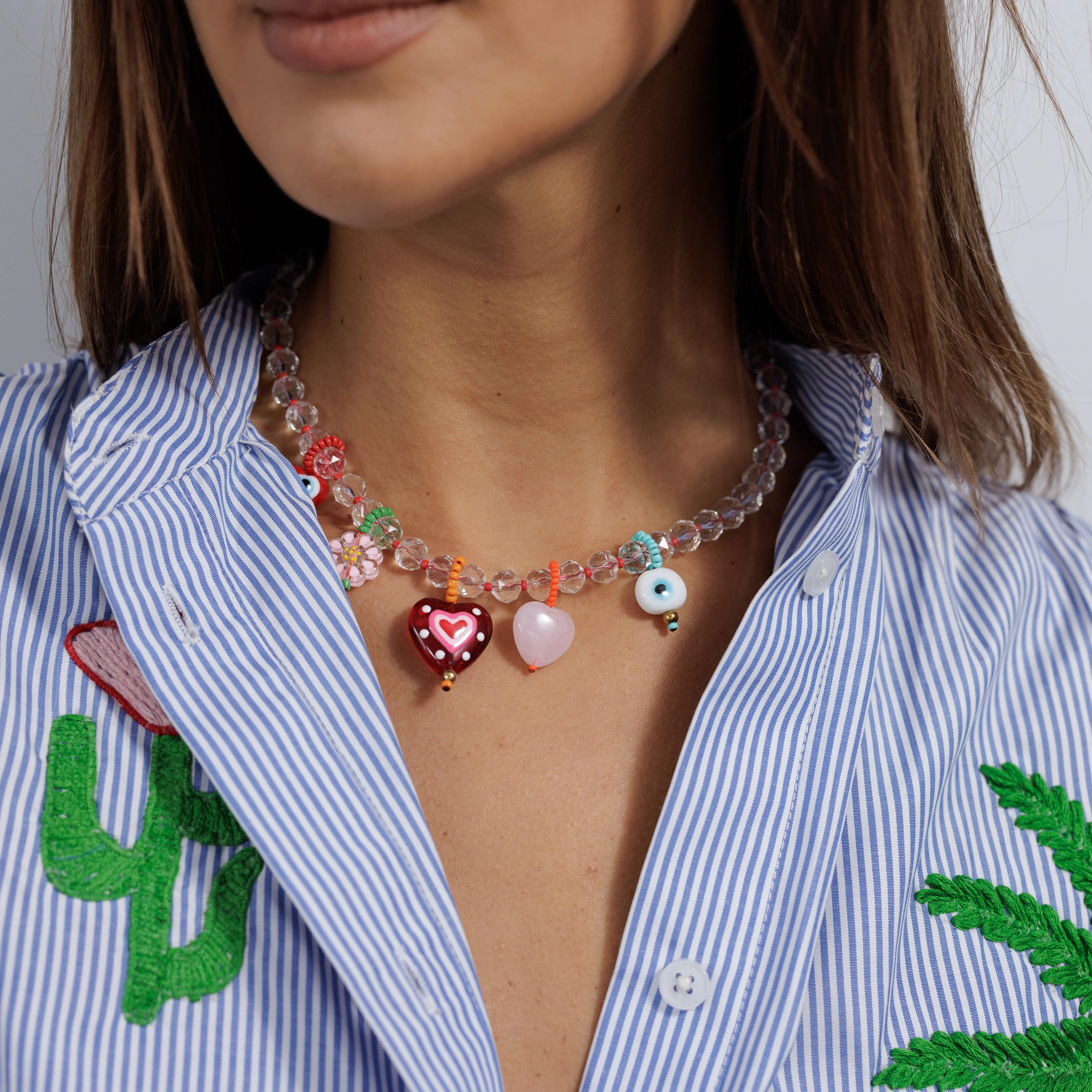 Multi Charm Necklace RED HEART