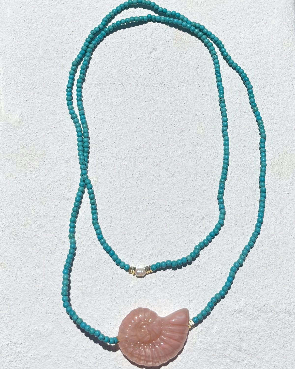 HEI TAI Milos Shell Necklace SHELL PINK/AQUA