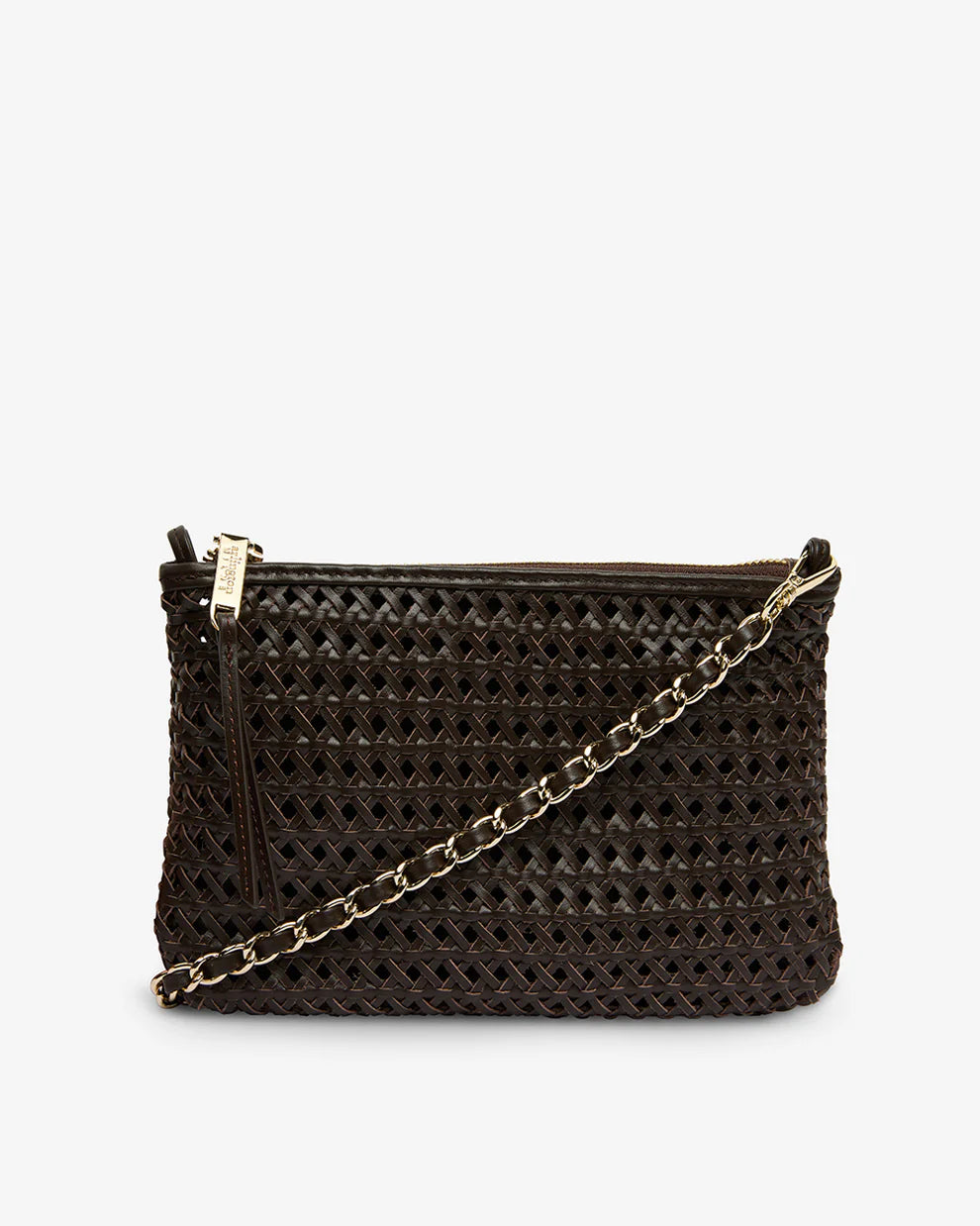 ARLINGTON MILNE Molly Crossbody Bag CHOC WEAVE