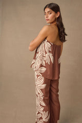 MON RENN Palmera Strapless Top COCOA FLORAL