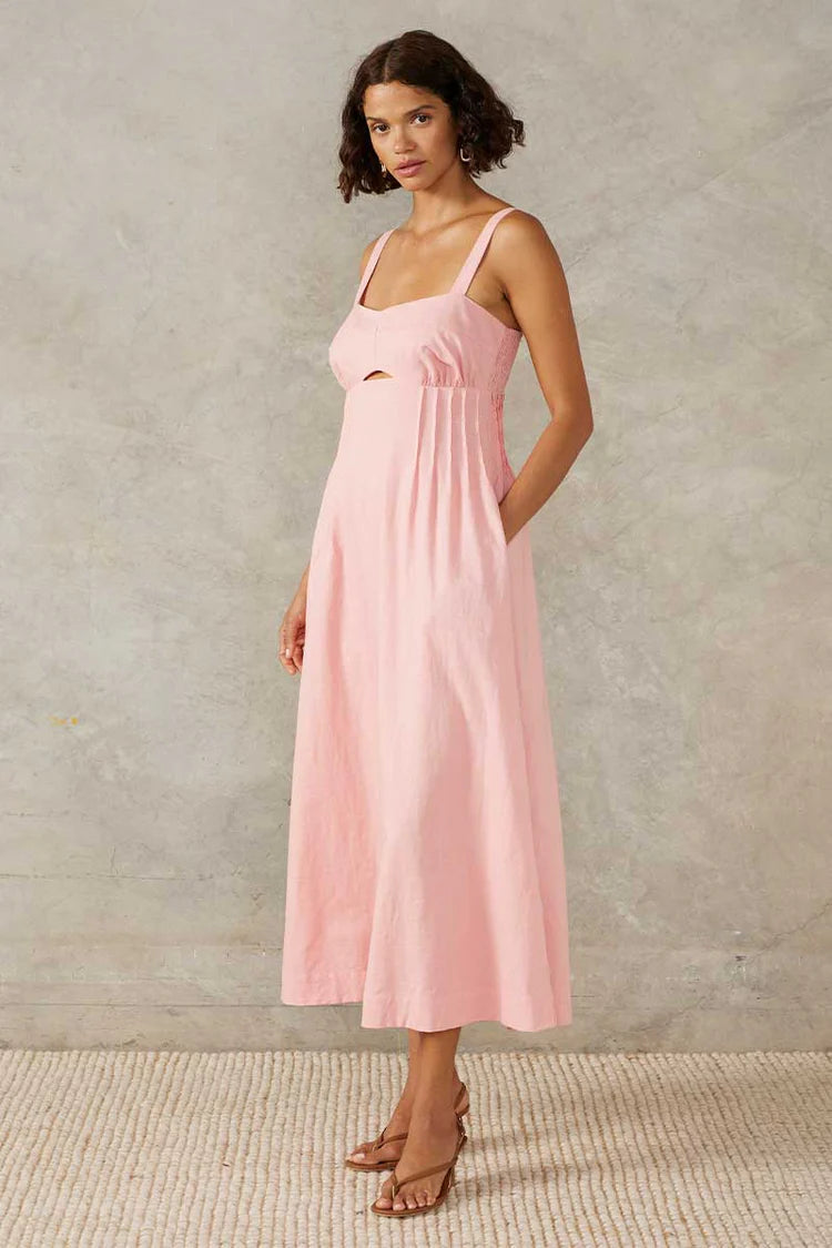 MON RENN Sunlight Midi Dress BLUSH PINK